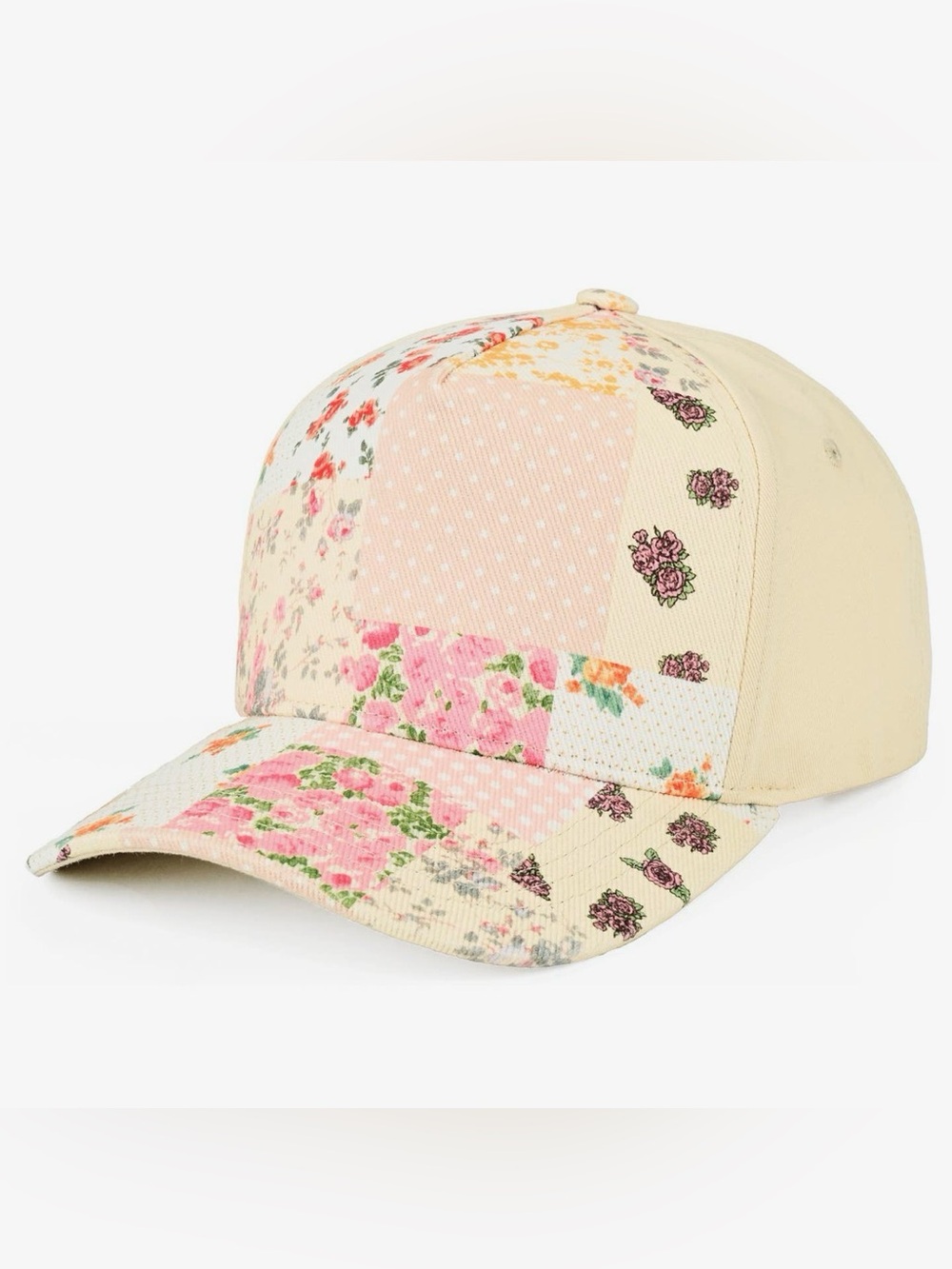 C.C. Boutique Patchwork Floral Criss Cross Ponytail Hat